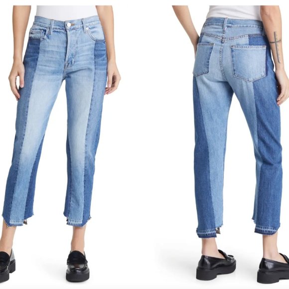 Frame Denim Women's Noveau Le Mix 2 Tone Colorblock Jean Size 23